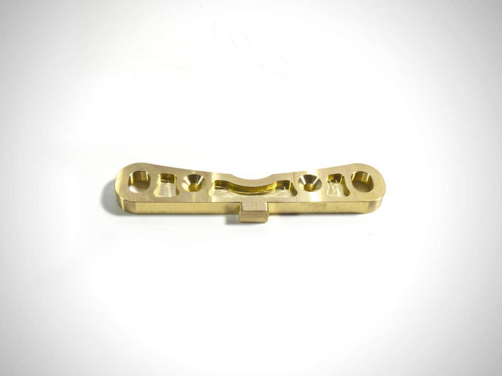 MBX7R Brass Rear Suspension Holder (C-Block, +20g) - Click Image to Close