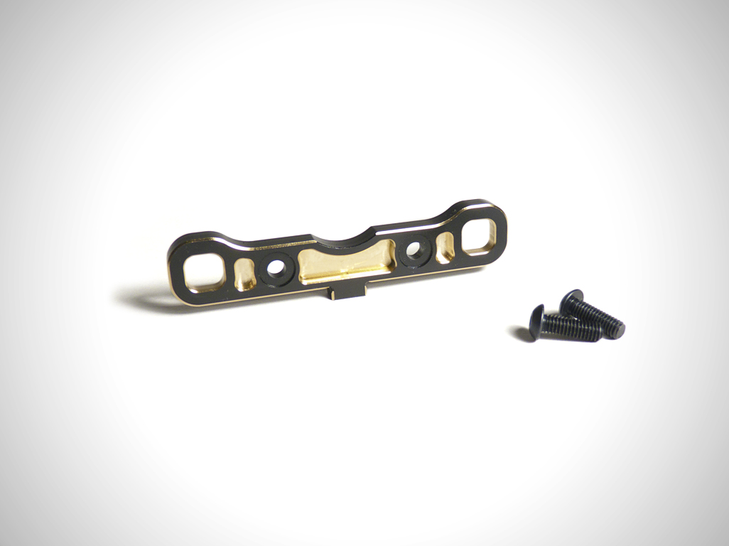 RC8B3.1 Brass HRC Rear Suspension Holder (C-Block, +20g) - Click Image to Close